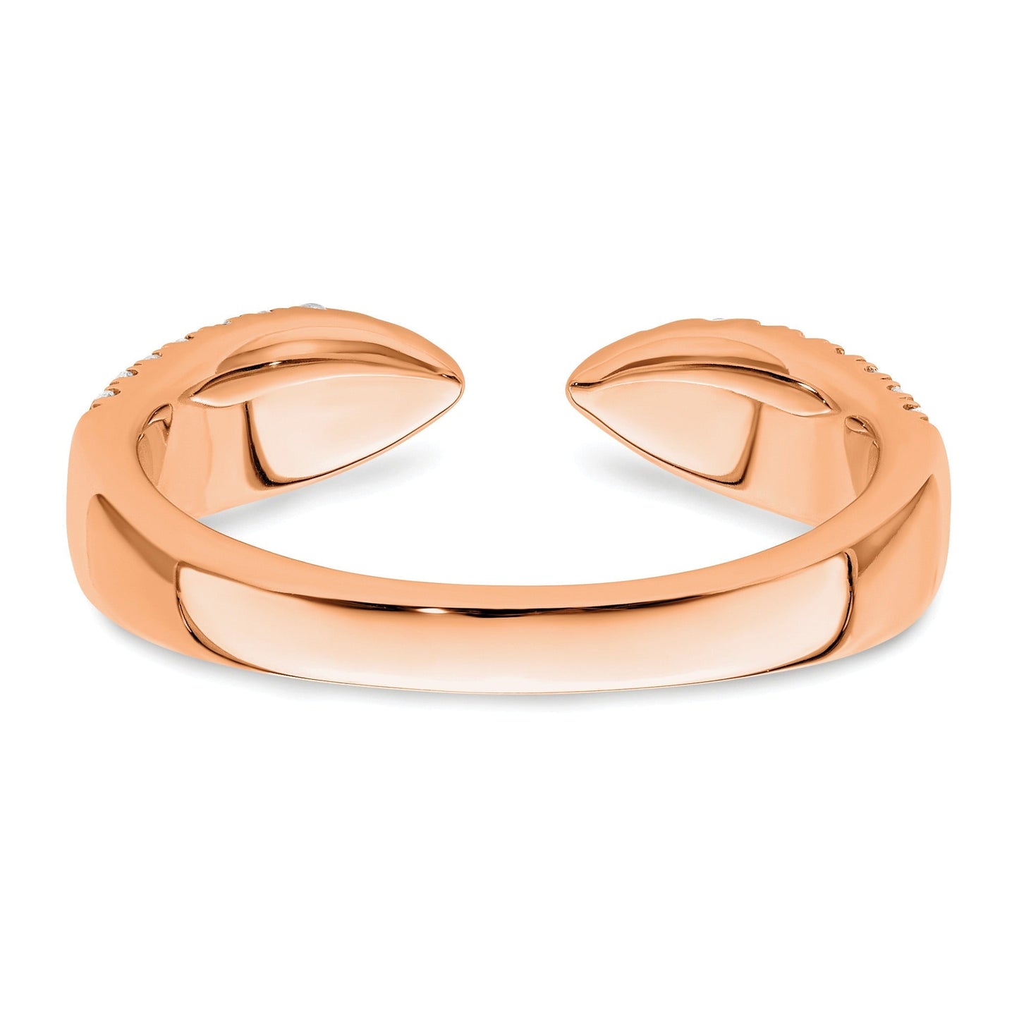IGI Certified 0.50 Ct Round Lab Diamond Pavé 14K Rose Gold Open Cuff Wedding Enhancer Band