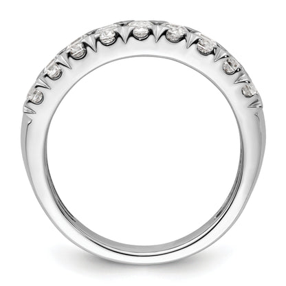 14k White Gold Lab Grown Diamond Double Row Wedding Band 1.5 Ct