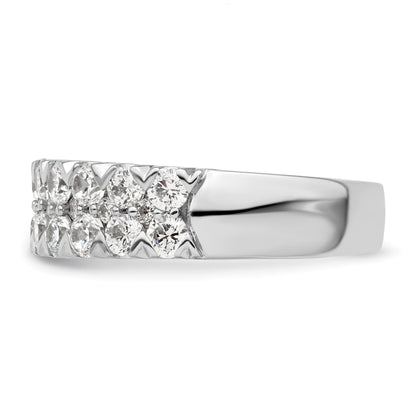 14K White Gold Lab Grown Round Diamond Wedding Ring 1.5 Ct