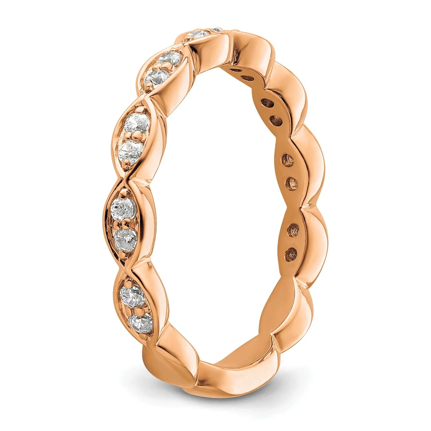 14K Gold Lab Grown Diamond Fashion Wedding Band 0.25 Ct