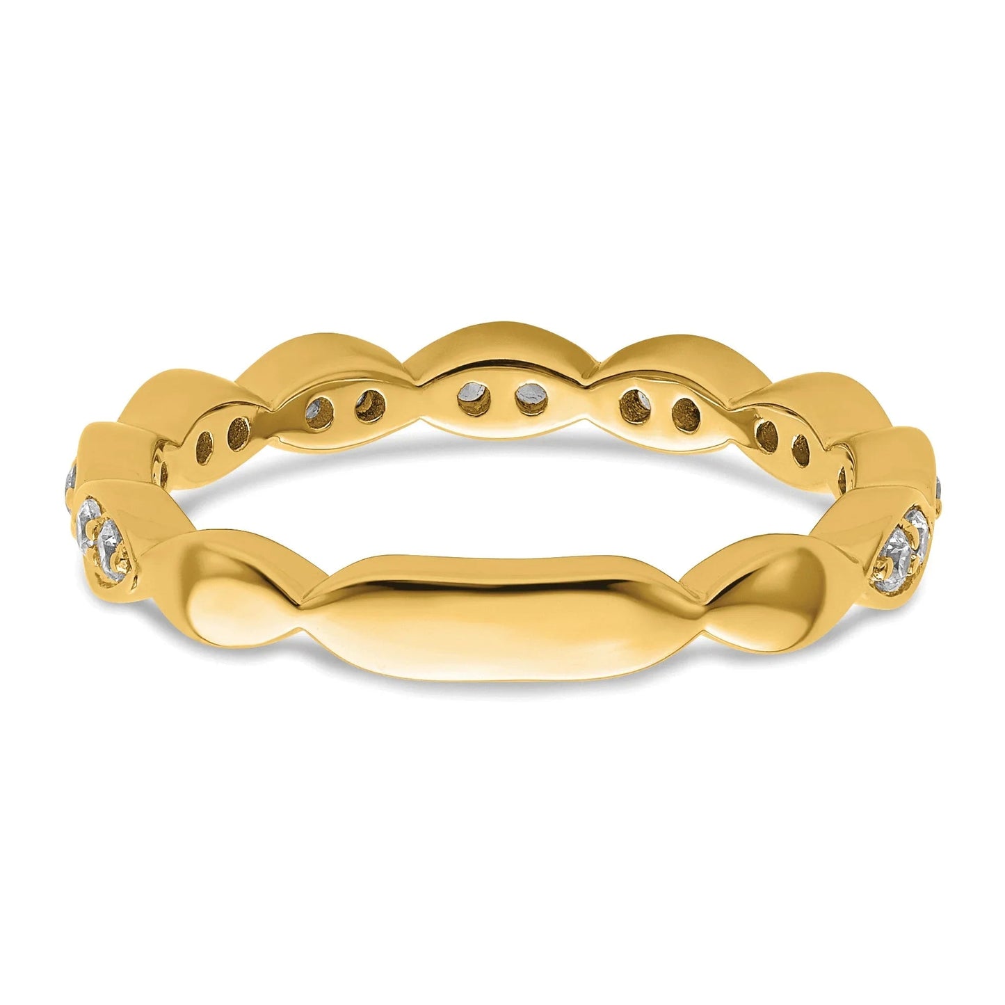 14K Gold Lab Grown Diamond Fashion Wedding Band 0.25 Ct