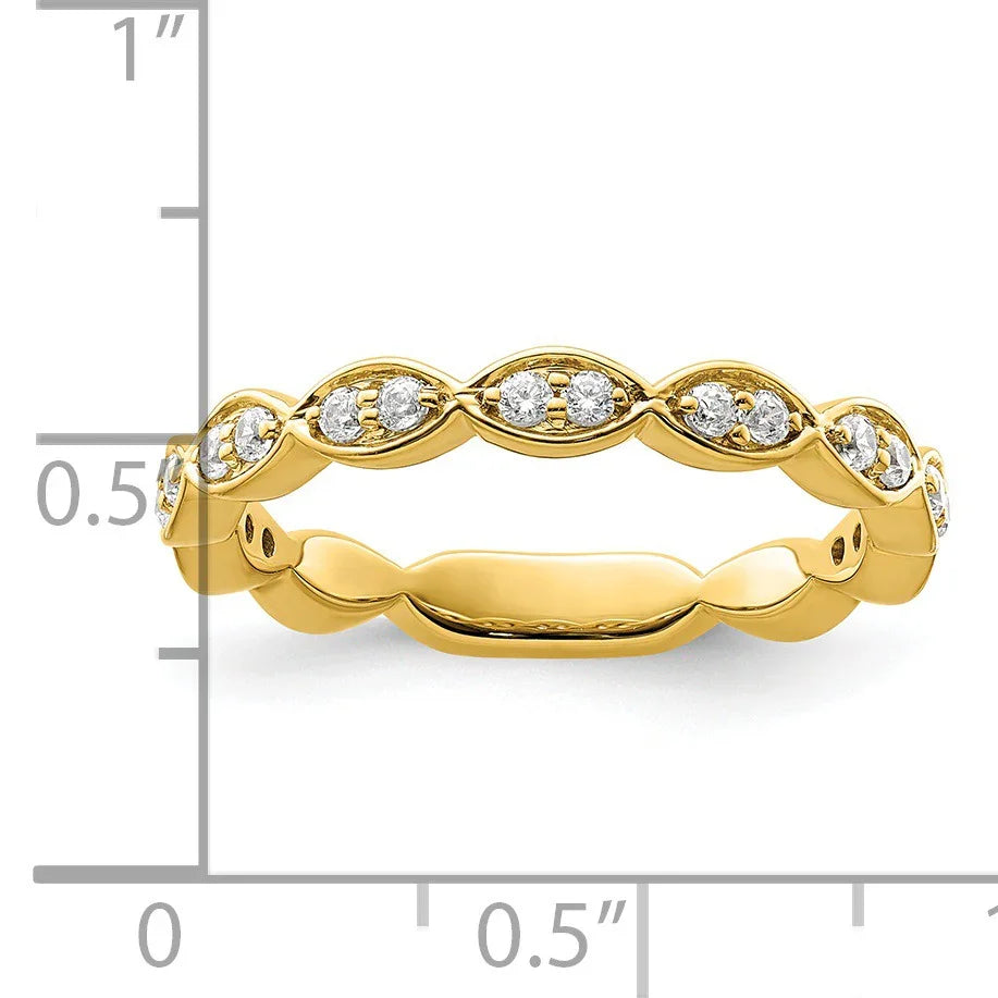 14K Gold Lab Grown Diamond Fashion Wedding Band 0.25 Ct