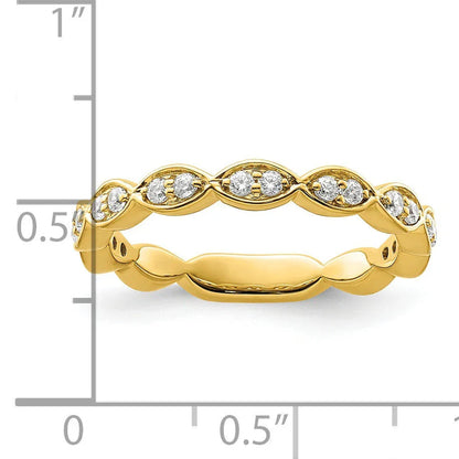 14K Gold Lab Grown Diamond Fashion Wedding Band 0.25 Ct