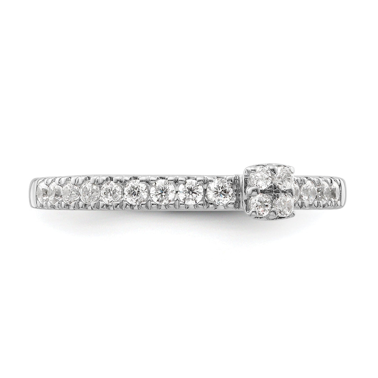 0.25 Ct Round Lab Grown Diamond Prong 14K White Gold Two Promises Enhancer Band