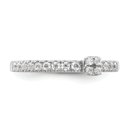 0.25 Ct Round Lab Grown Diamond Prong 14K White Gold Two Promises Enhancer Band