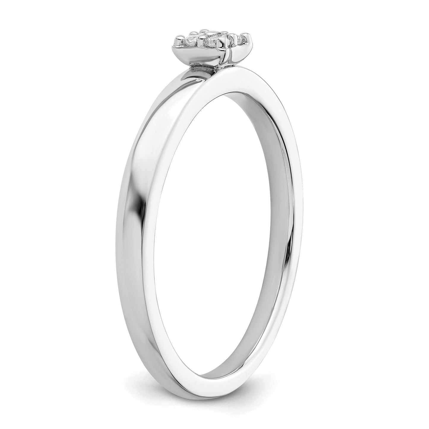 0.05 Ct Round Lab Grown Diamond Cluster 14K White Gold Two Promise Enhancer Band