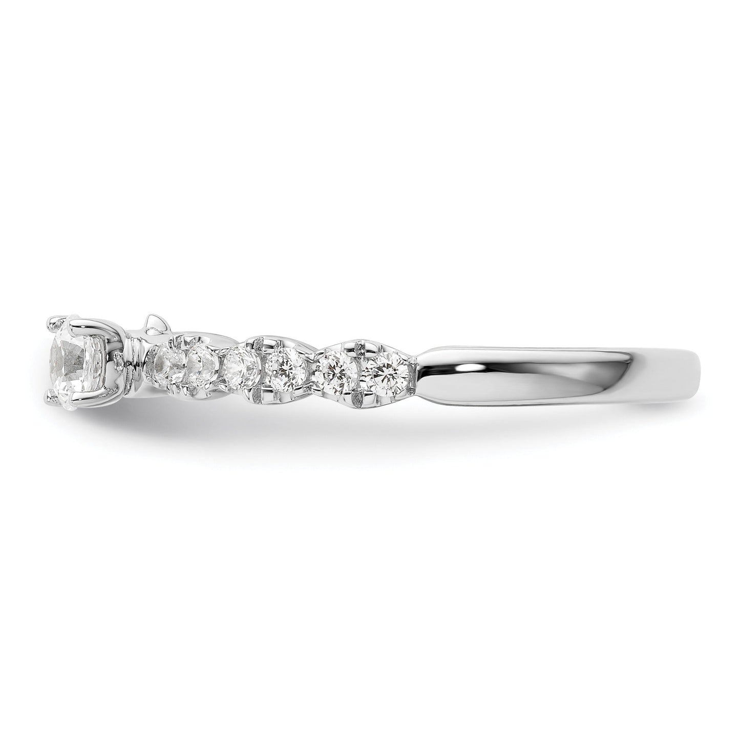 0.37 Ct Round Lab Grown Diamond Prong 14K White Gold Two Promises Enhancer Band