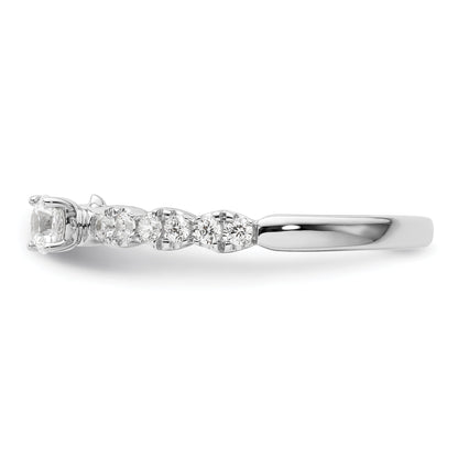 0.37 Ct Round Lab Grown Diamond Prong 14K White Gold Two Promises Enhancer Band