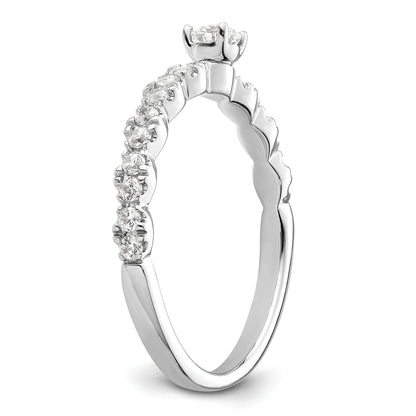 0.37 Ct Round Lab Grown Diamond Prong 14K White Gold Two Promises Enhancer Band