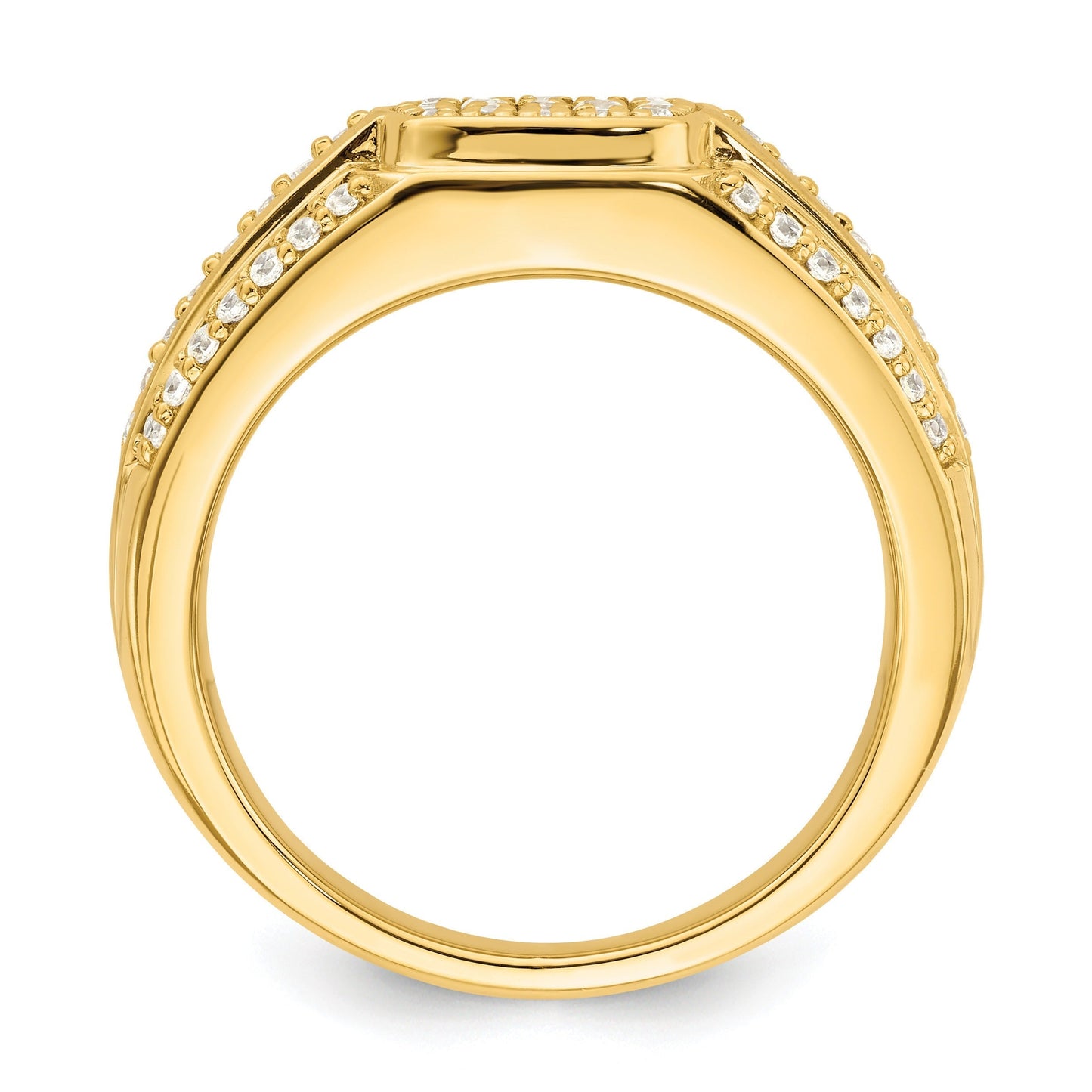 3/4 ct Lab Grown Diamond Men's Pave Cluster Ring 14k Gold