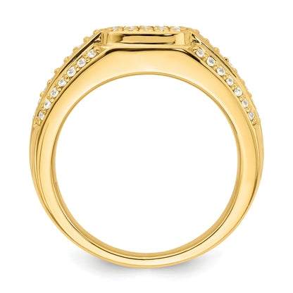 3/4 ct Lab Grown Diamond Men's Pave Cluster Ring 14k Gold