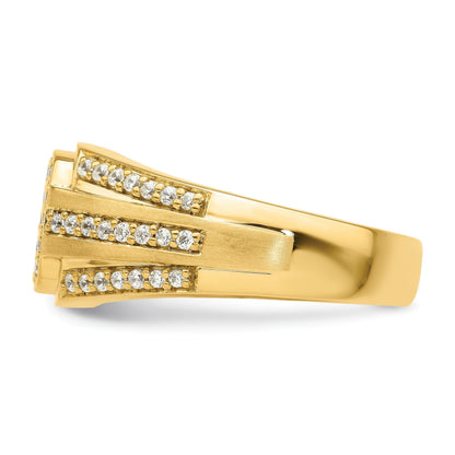 3/4 ct Lab Grown Diamond Men's Pave Cluster Ring 14k Gold