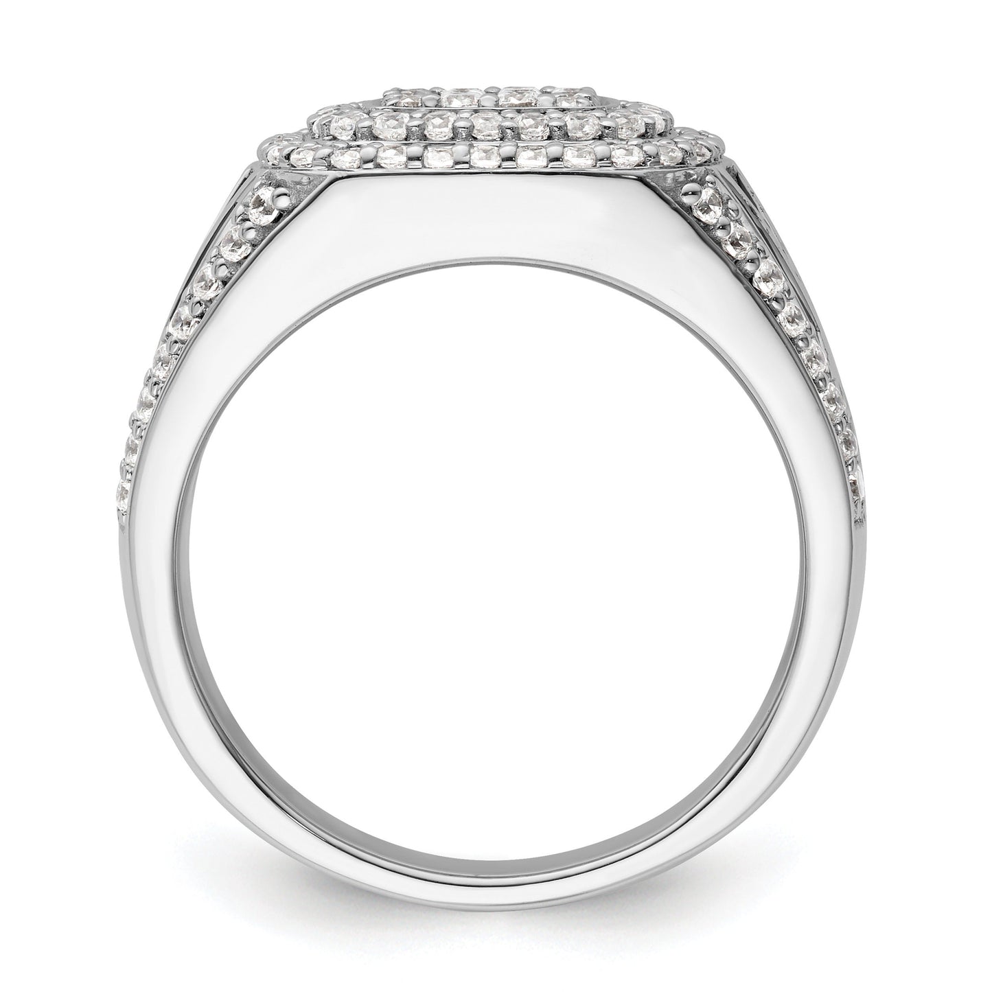 1 1/8 ct Lab Grown Diamond Side Design Men's Halo Ring 14k White Gold