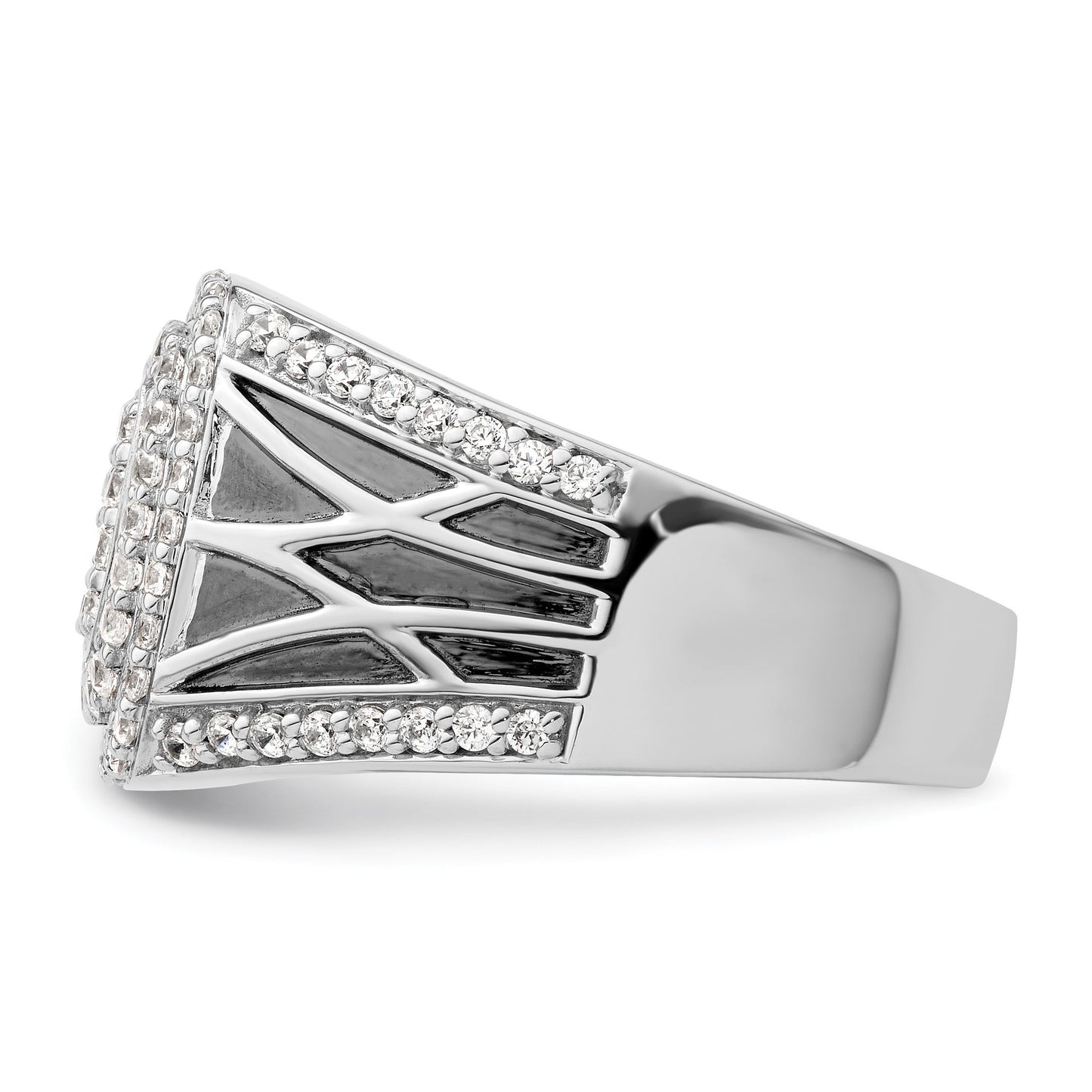 1 1/8 ct Lab Grown Diamond Side Design Men's Halo Ring 14k White Gold
