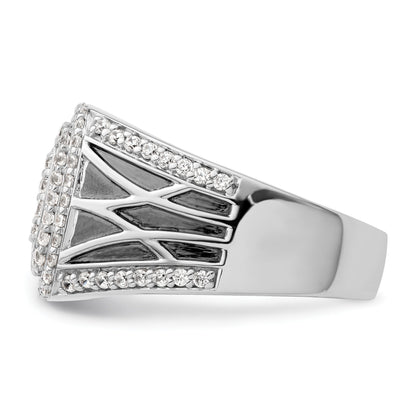 1 1/8 ct Lab Grown Diamond Side Design Men's Halo Ring 14k White Gold