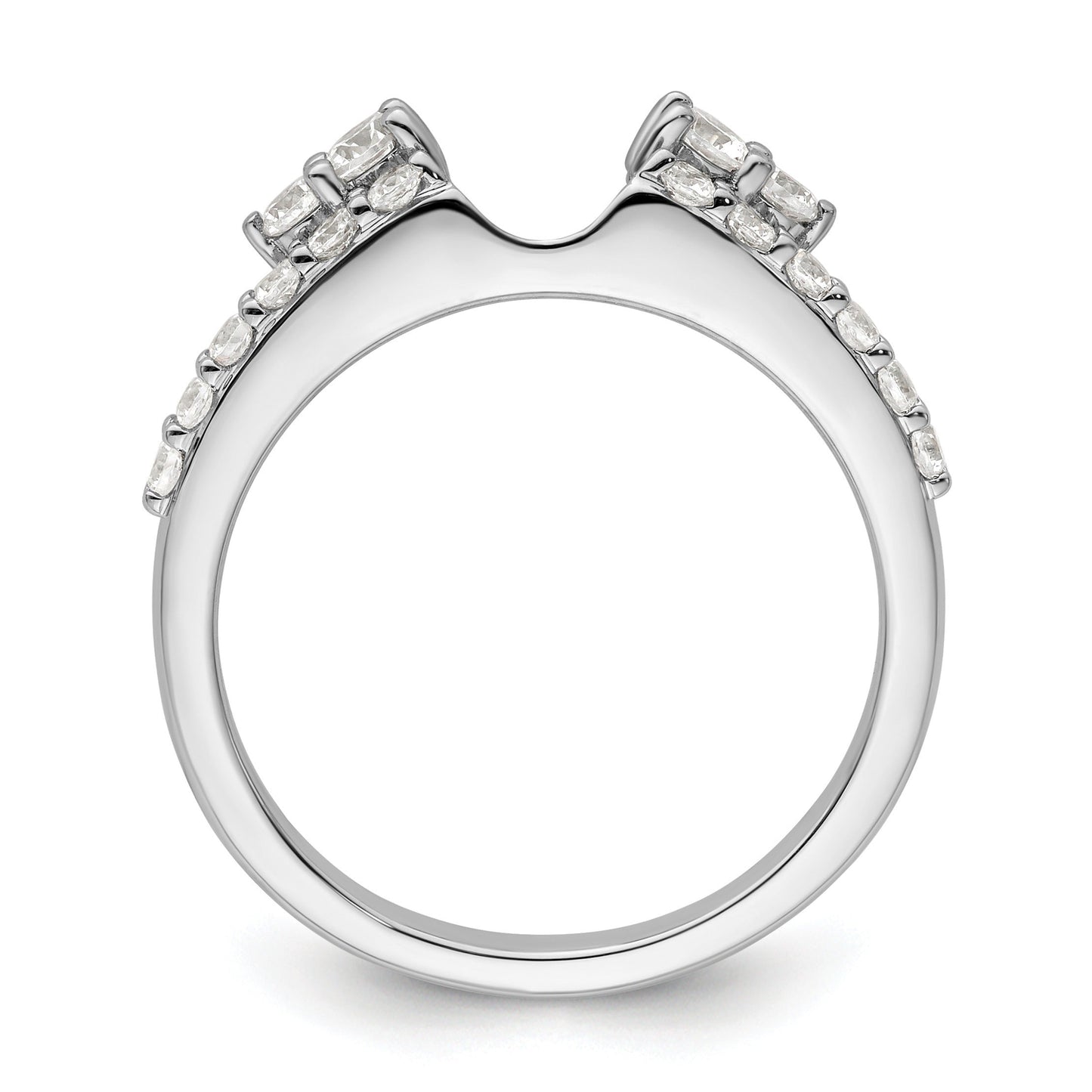 0.50 Ct Round Lab Grown Diamond Prong 14K White Gold Ring Wrap Enhancer Band