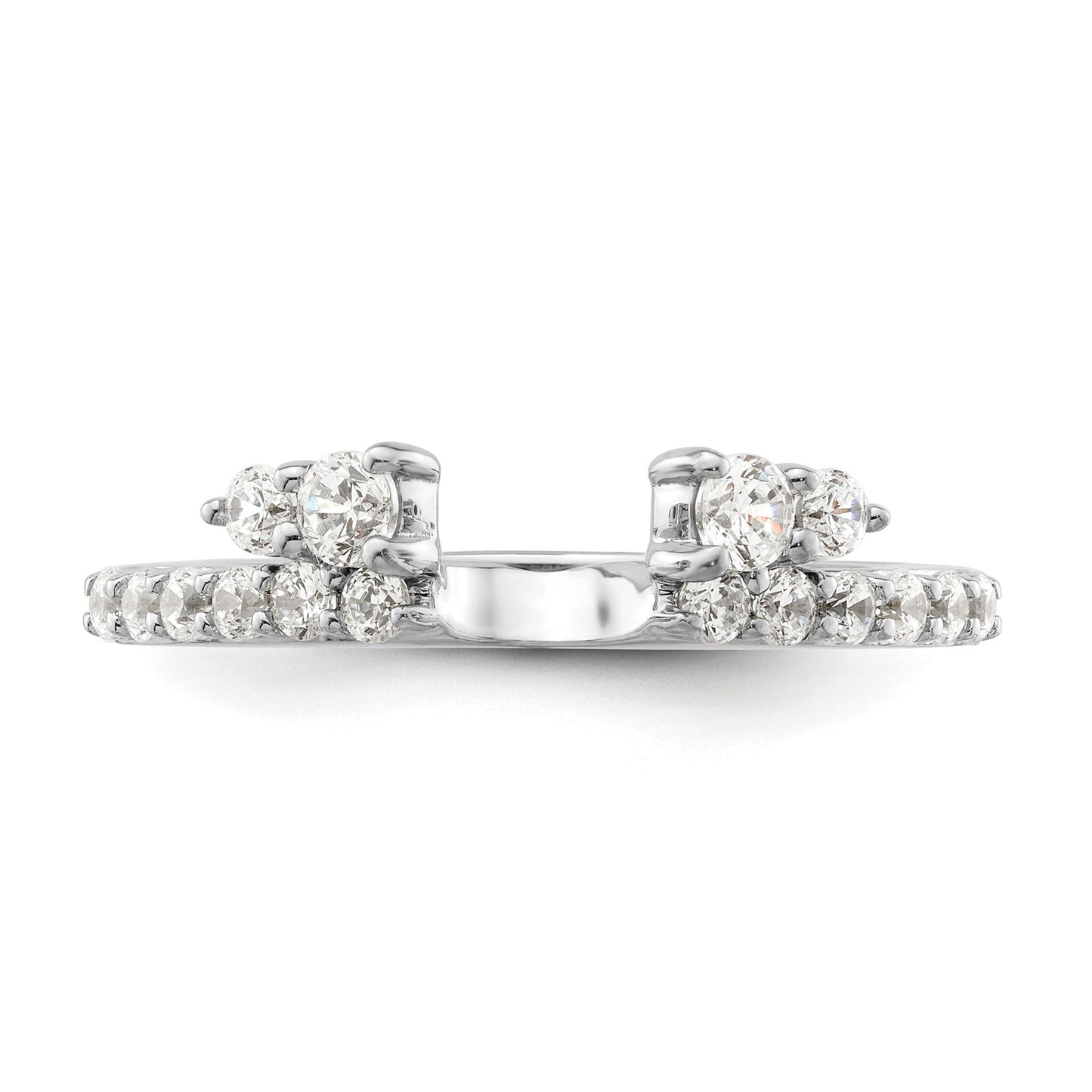 0.50 Ct Round Lab Grown Diamond Prong 14K White Gold Ring Wrap Enhancer Band
