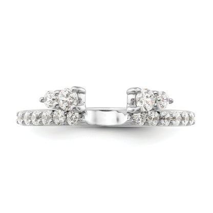 0.50 Ct Round Lab Grown Diamond Prong 14K White Gold Ring Wrap Enhancer Band