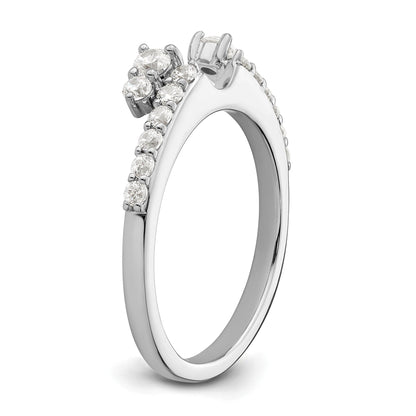 0.50 Ct Round Lab Grown Diamond Prong 14K White Gold Ring Wrap Enhancer Band