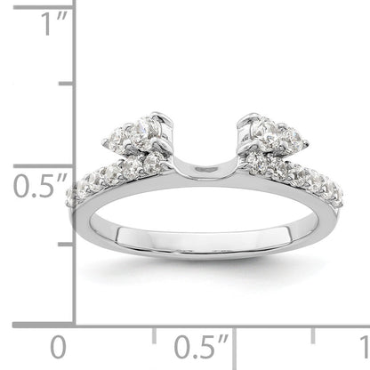 0.50 Ct Round Lab Grown Diamond Prong 14K White Gold Ring Wrap Enhancer Band