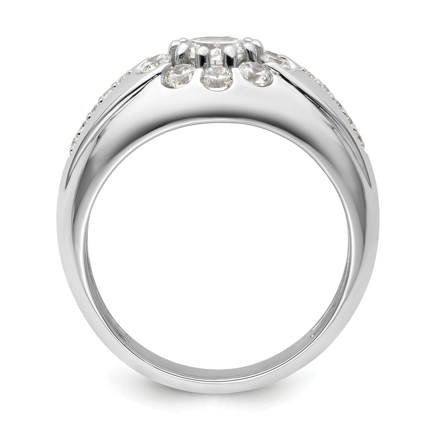 14k White Gold 1 1/2 ct Lab Grown Diamond Men's Ring