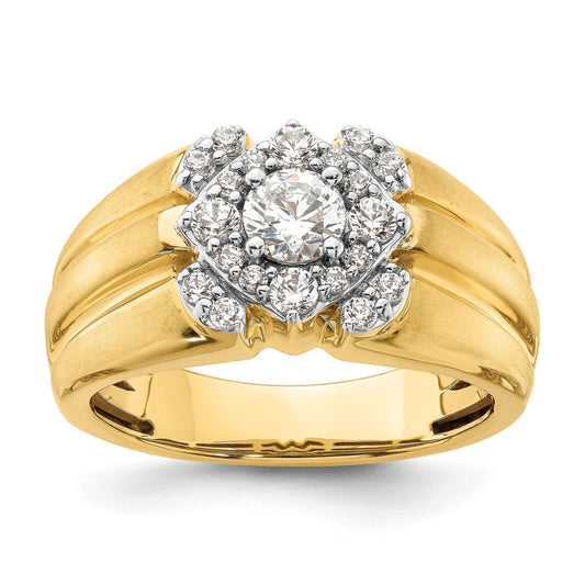 14k Two-Tone 1 ct Lab Grown Diamond Men's Ring
