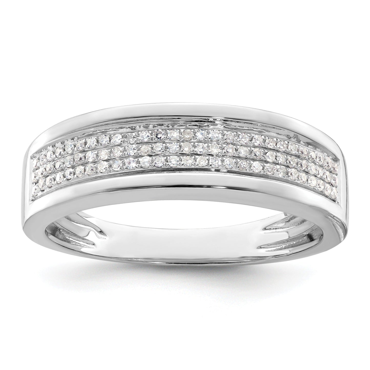 1/4 ct Lab Grown Diamond Men's Cluster Band 14k White Gold