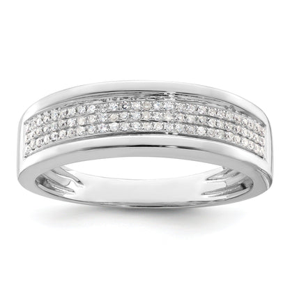 1/4 ct Lab Grown Diamond Men's Cluster Band 14k White Gold
