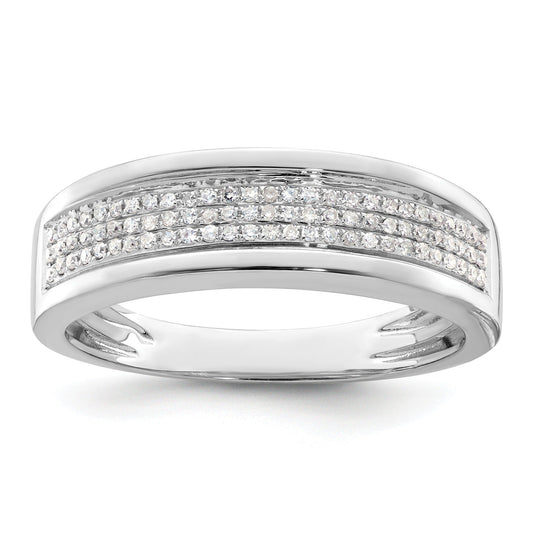 1/4 ct Lab Grown Diamond Men's Cluster Band 14k White Gold