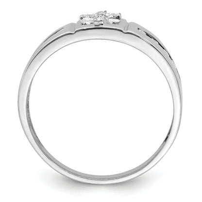 14k White Gold 1/4 ct Lab Grown Diamond Men's Cross Band Ring
