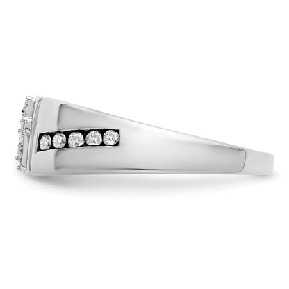 14k White Gold 1/4 ct Lab Grown Diamond Men's Cross Band Ring