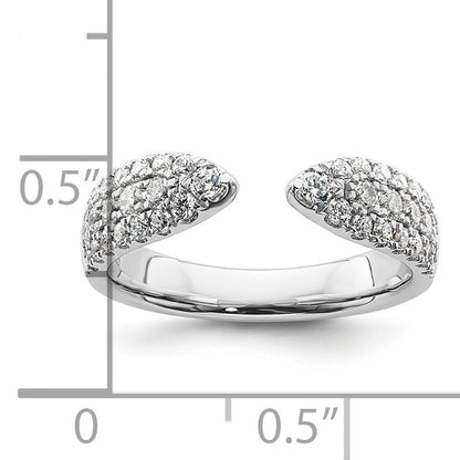 IGI Certified 0.75 Ct Round White Lab Grown Diamond Pavé 14K White Gold Wedding Band Enhancer