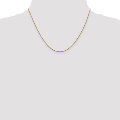 0.95 mm 14K Yellow Gold Twisted Box Chain with Lobster Clasp
