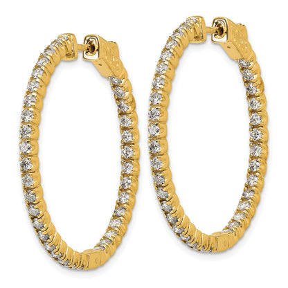 14K Gold Lab Grown Diamond Hoop Earrings 2 Ct