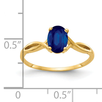 1.05 Ct Oval Blue Sapphire Prong 14K Yellow Gold Crisscross Solitaire Ring