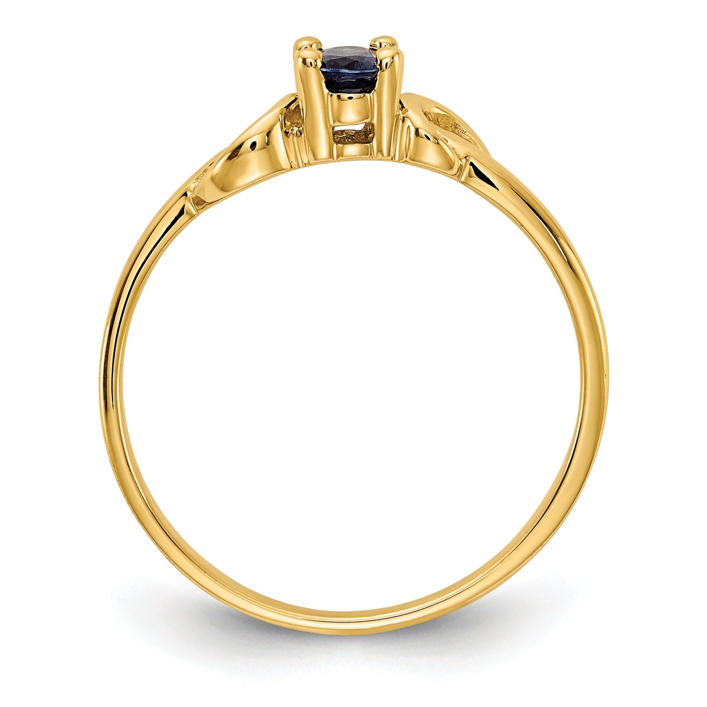 0.35 Ct Oval Blue Sapphire Prong 14K Yellow Gold Solitaire Knot Ring