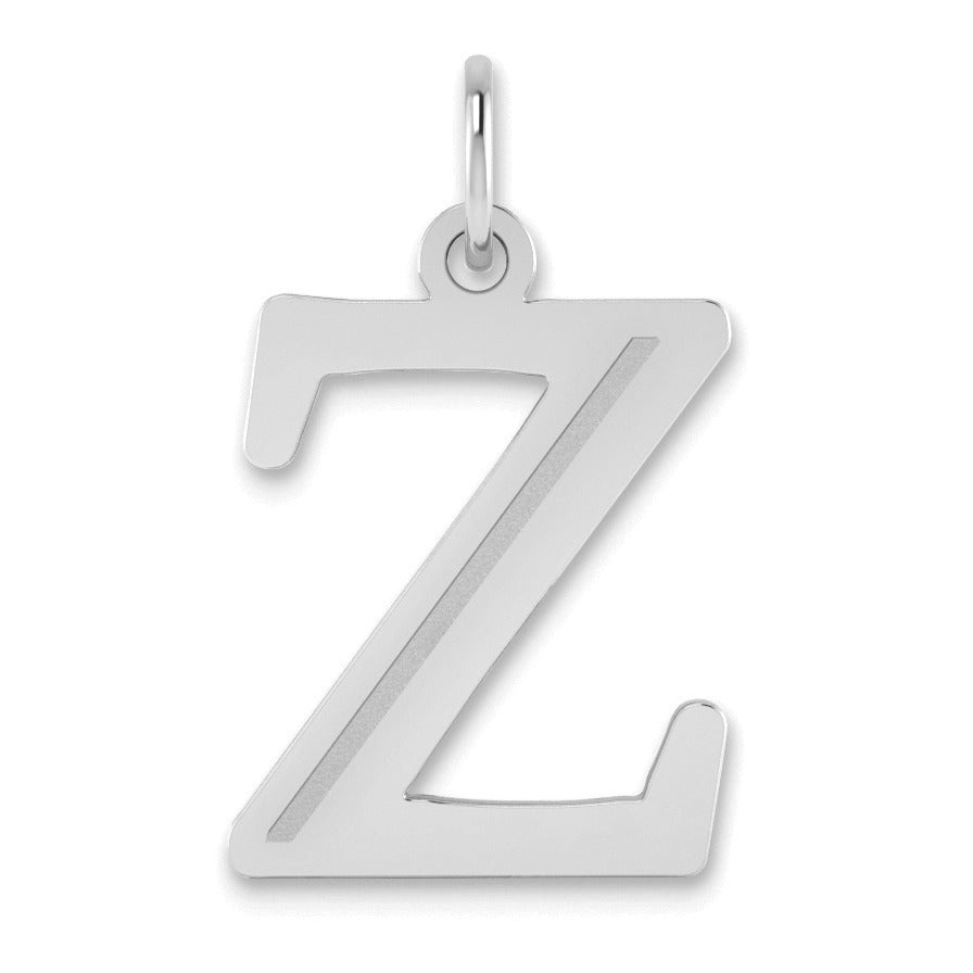 14K Gold Etched Initial Pendants