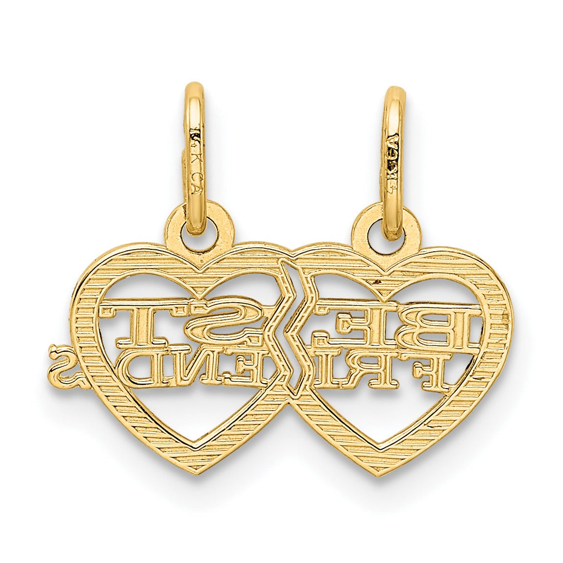 14k BEST FRIENDS Break Apart heart Pendant for 2