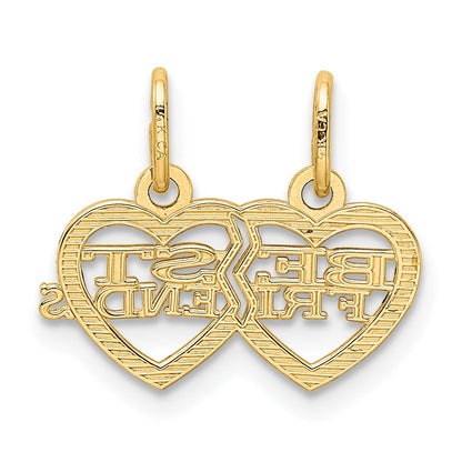 14k BEST FRIENDS Break Apart heart Pendant for 2