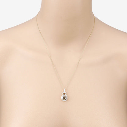 2.50 Ct Genuine Cushion Brown Diamond 18K Yellow Gold Statement Pendant