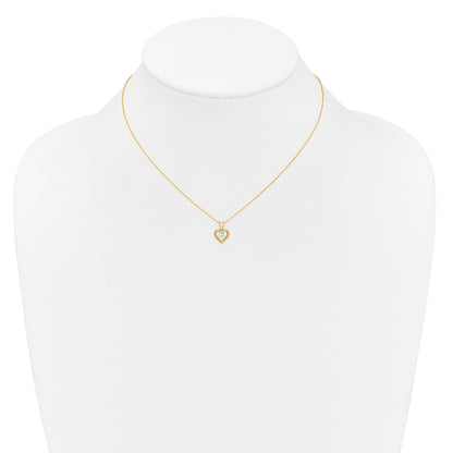 10k Yellow Gold Heart in Heart Birthstone Necklace