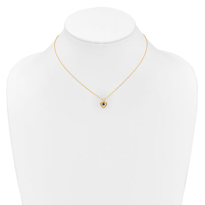 10k Yellow Gold Heart in Heart Birthstone Necklace