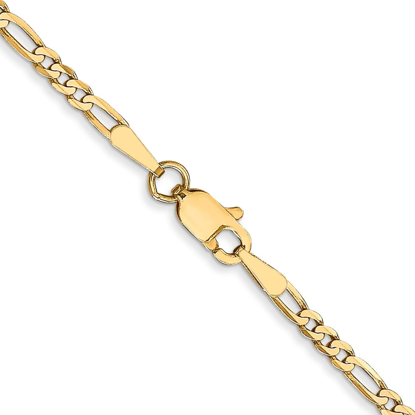Flat Figaro 20 inch  Unisex Chain Necklace 14K Gold