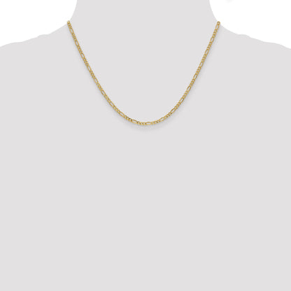 10k Semi-Solid Figaro Chain Necklace 18 inch