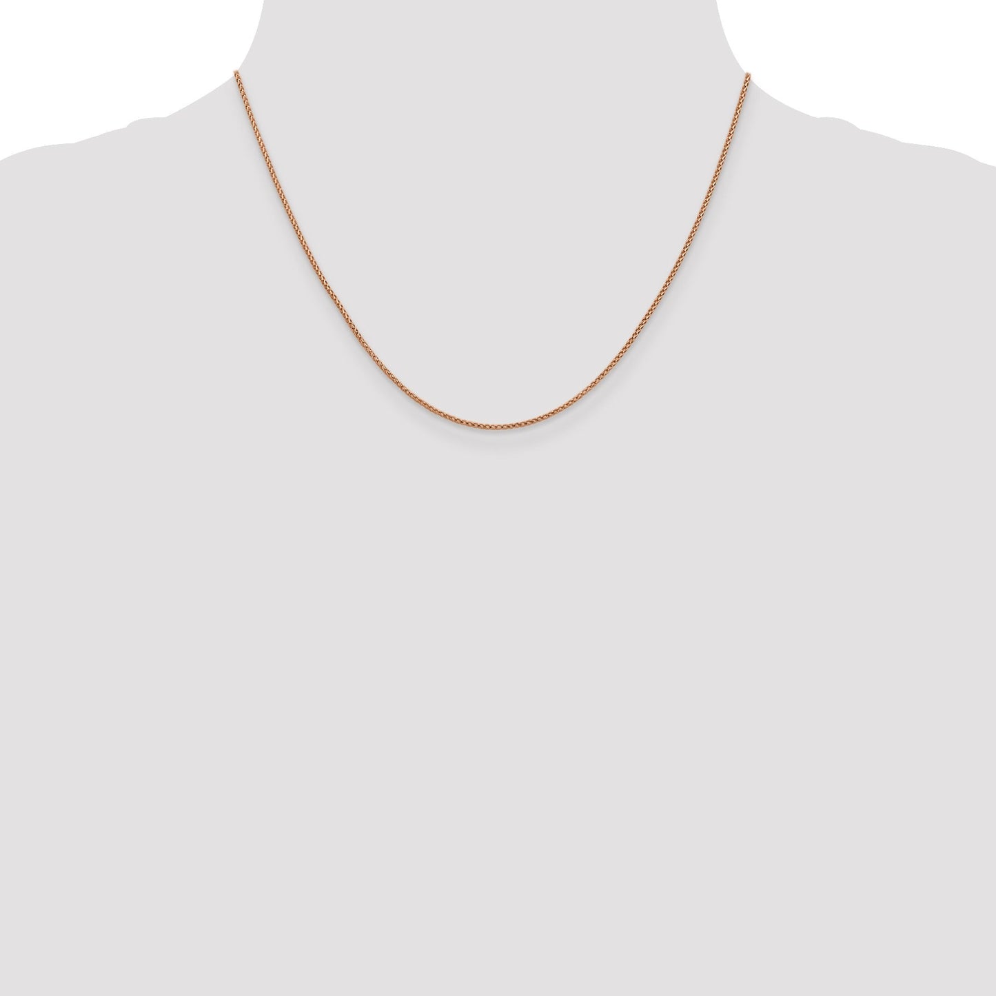 14K Rose Gold 1 mm Diamond Cut Open Franco Chain
