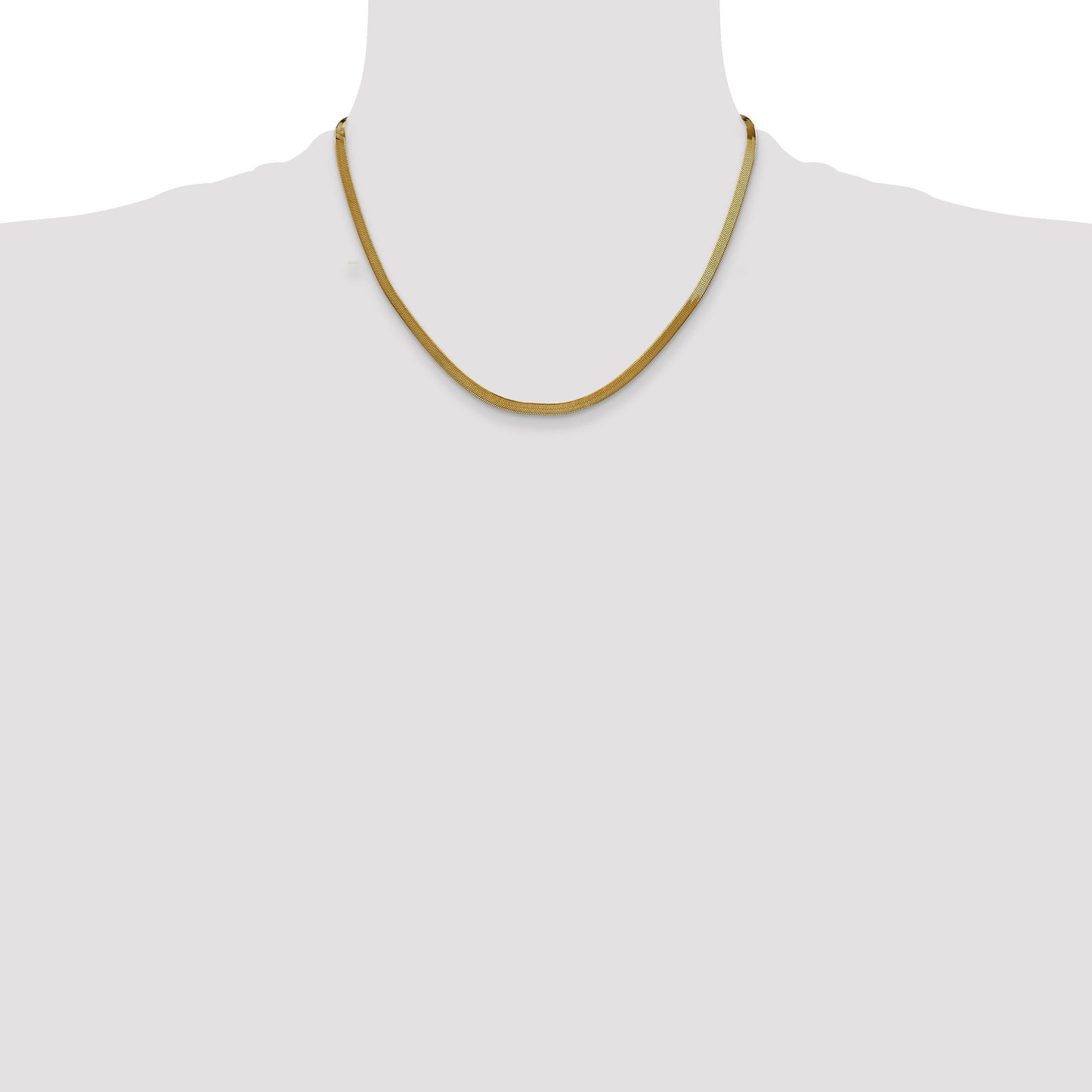 14k Yellow Gold Silky Herringbone Chain 18-inch