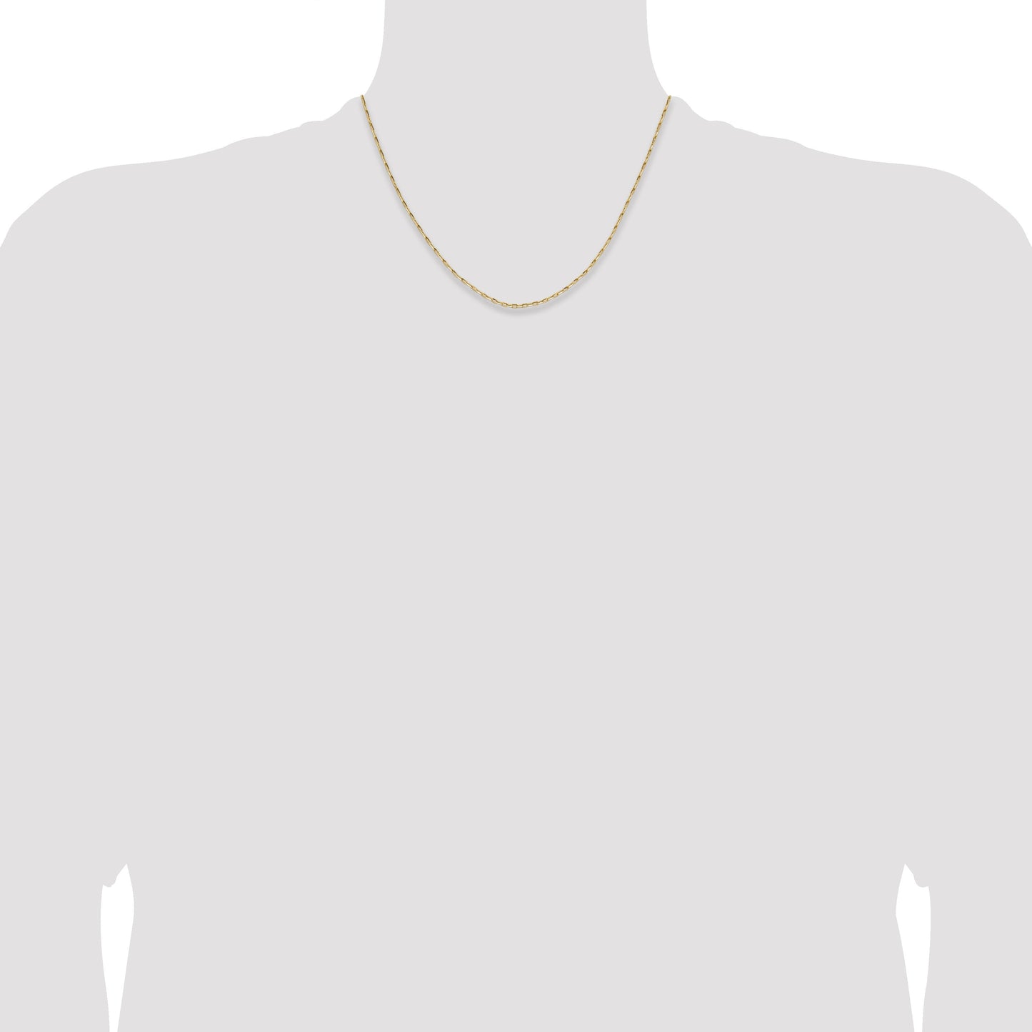 Diamond-Cut Open Long Link Cable Chain 14K Yellow Gold