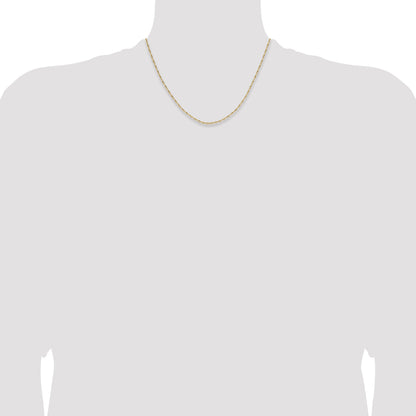 Diamond-Cut Open Long Link Cable Chain 14K Yellow Gold