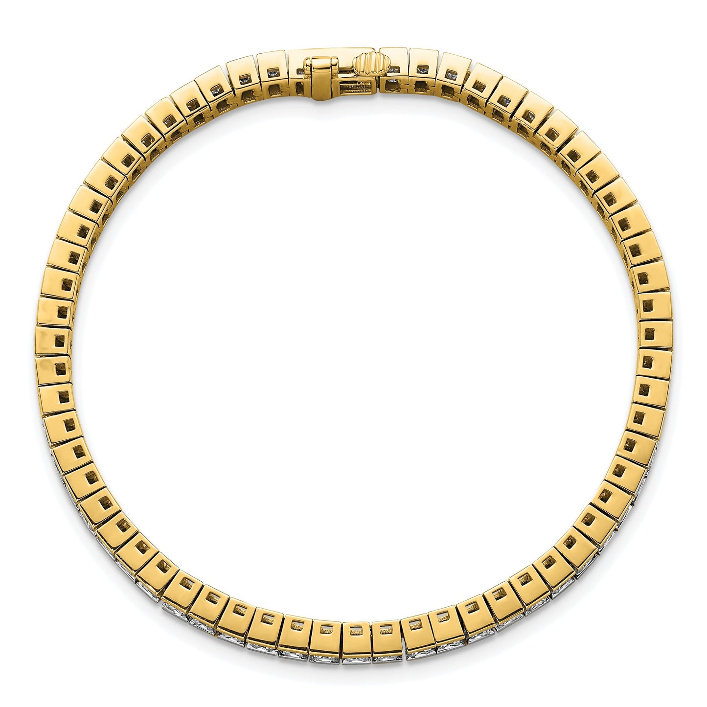 14k Yellow Gold 7 Carat Lab Grown Diamond Tennis Bracelet