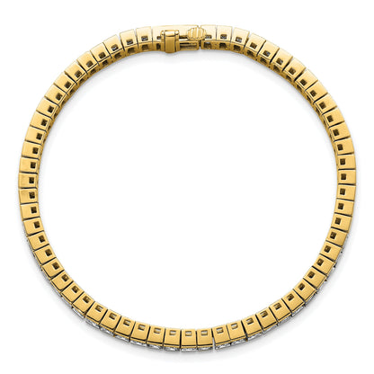 14k Yellow Gold 7 Carat Lab Grown Diamond Tennis Bracelet